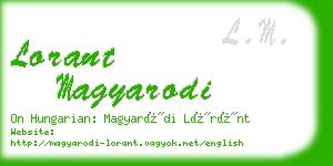 lorant magyarodi business card